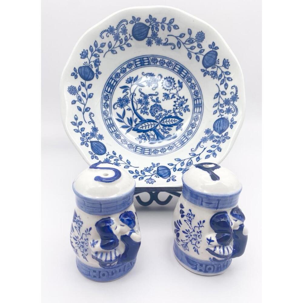 Enoch Wedgwood Tunstall Cereal Soup Bowl Blue Heritage Pattern Blue Onion Set